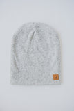 SLOUCHY BEANIE - JUNIPER (Light Grey Melange Knit) - Flynn Jaxon