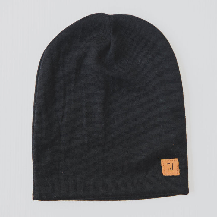 SLOUCHY BEANIE - ROCCO (Black Knit) - Flynn Jaxon