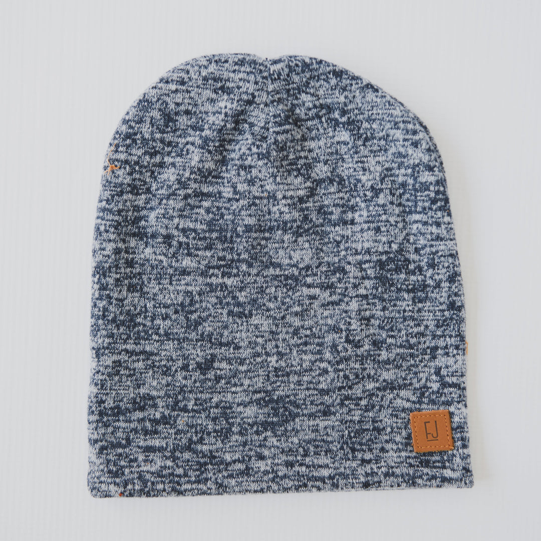 SLOUCHY BEANIE - CREW (Navy Melange Knit) - Flynn Jaxon