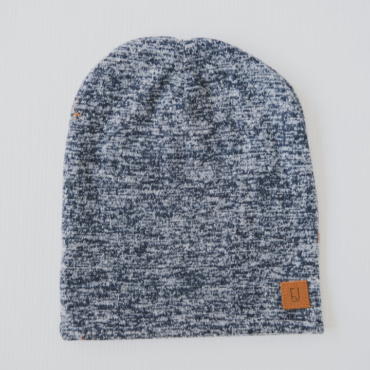SLOUCHY BEANIE - CREW (Navy Melange Knit) - Flynn Jaxon