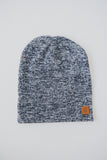 SLOUCHY BEANIE - CREW (Navy Melange Knit) - Flynn Jaxon