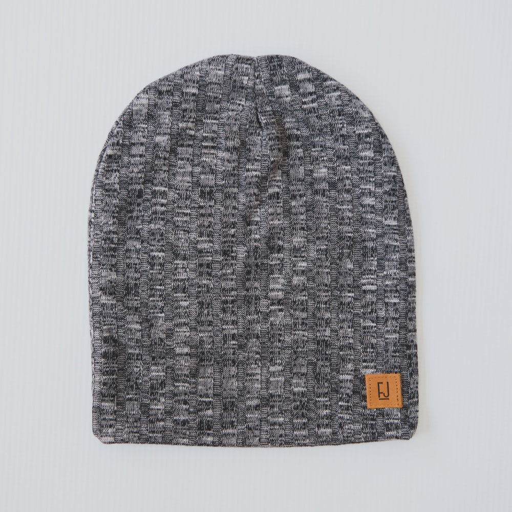 SLOUCHY BEANIE - SAINT (Black Rib Knit) - Flynn Jaxon
