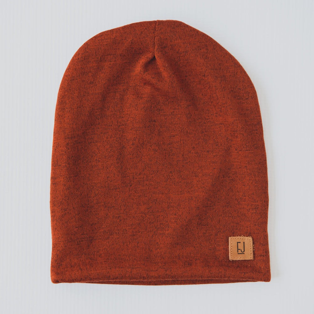 ADULT SLOUCHY BEANIE - RUST KNIT - Flynn Jaxon
