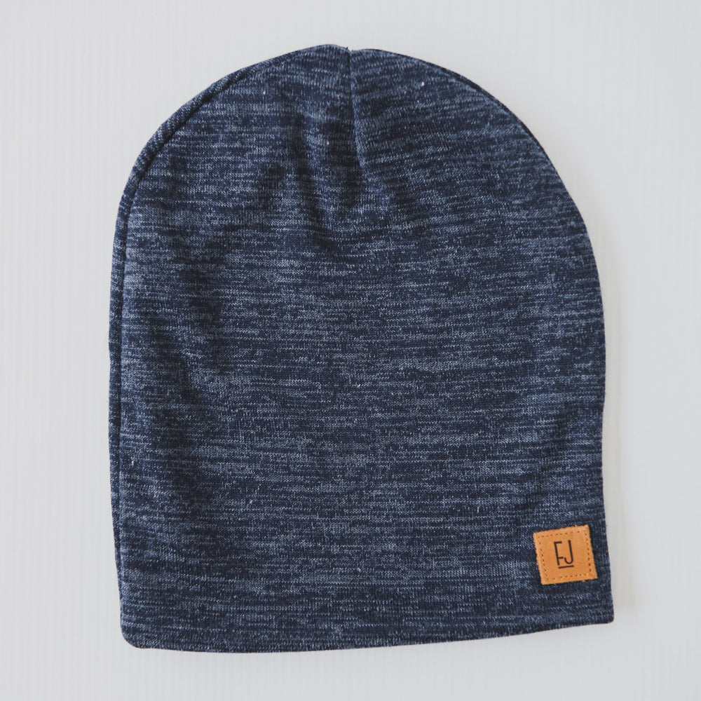 SLOUCHY BEANIE - BEAR (Blue Melange Knit) - Flynn Jaxon