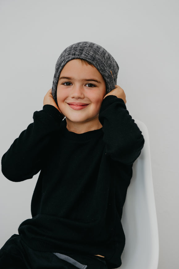 SLOUCHY BEANIE - SAINT (Black Rib Knit) - Flynn Jaxon