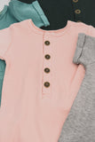BUTTON PLAYSUIT - BLUSH SLEEVED - Flynn Jaxon