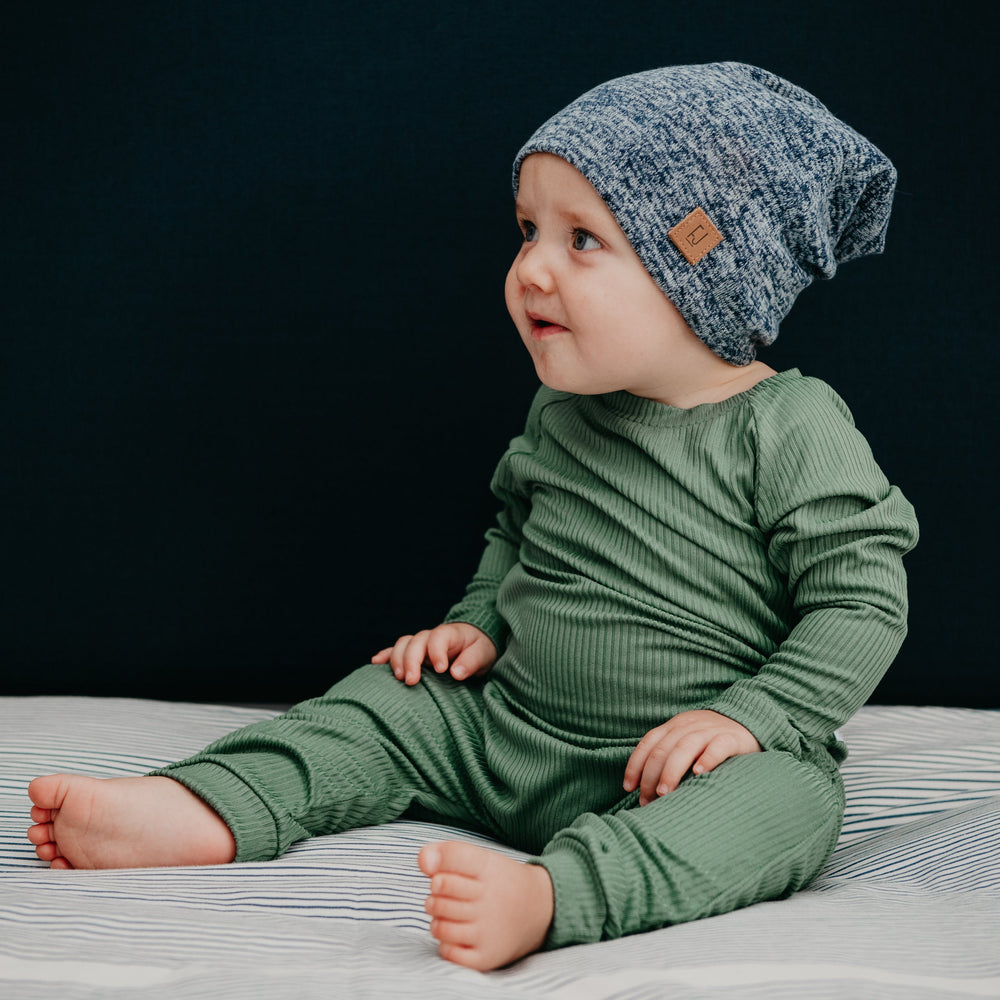 SLOUCHY BEANIE - CREW (Navy Melange Knit) - Flynn Jaxon