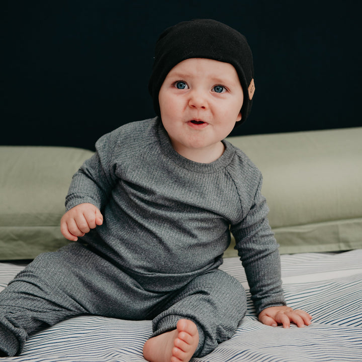 SLOUCHY BEANIE - ROCCO (Black Knit) - Flynn Jaxon