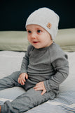 SLOUCHY BEANIE - JUNIPER (Light Grey Melange Knit) - Flynn Jaxon