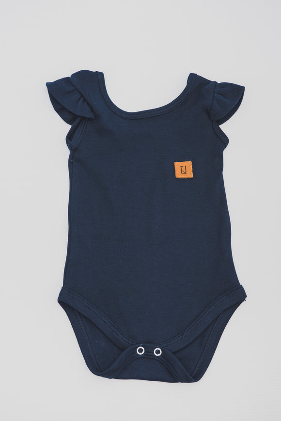 BABY VEST - NAVY FRILLED - Flynn Jaxon