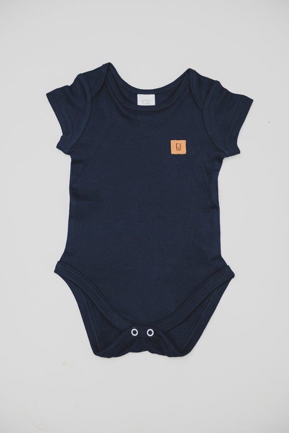 BABY VEST - NAVY SHORT SLEEVE - Flynn Jaxon