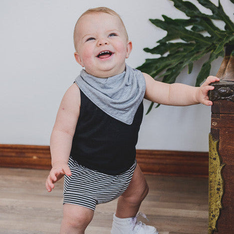 BANDANA BIB - SASHA (Light Grey) - Flynn Jaxon