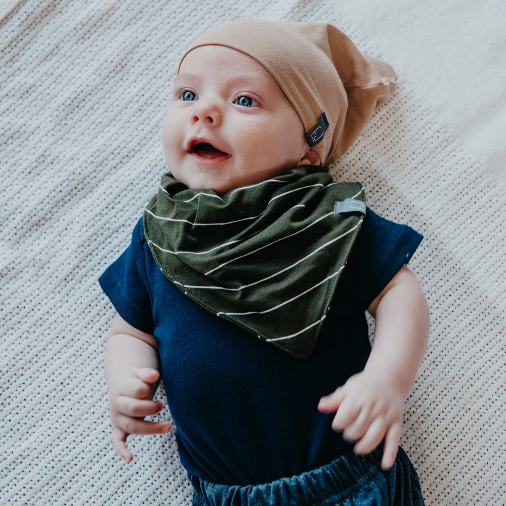 BANDANA BIB - OWEN (Green Stripe) - Flynn Jaxon