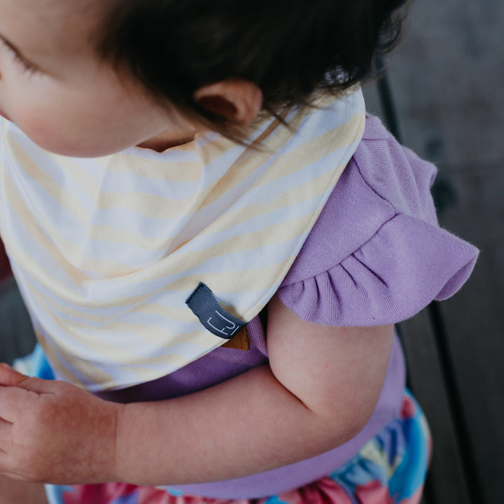 BANDANA BIB - REMI (Lemon Stripe) - Flynn Jaxon