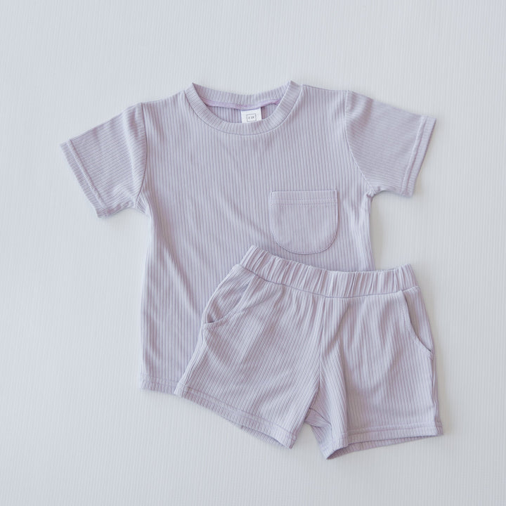 LOUNGEWEAR SHORT SET - LILAC - Flynn Jaxon