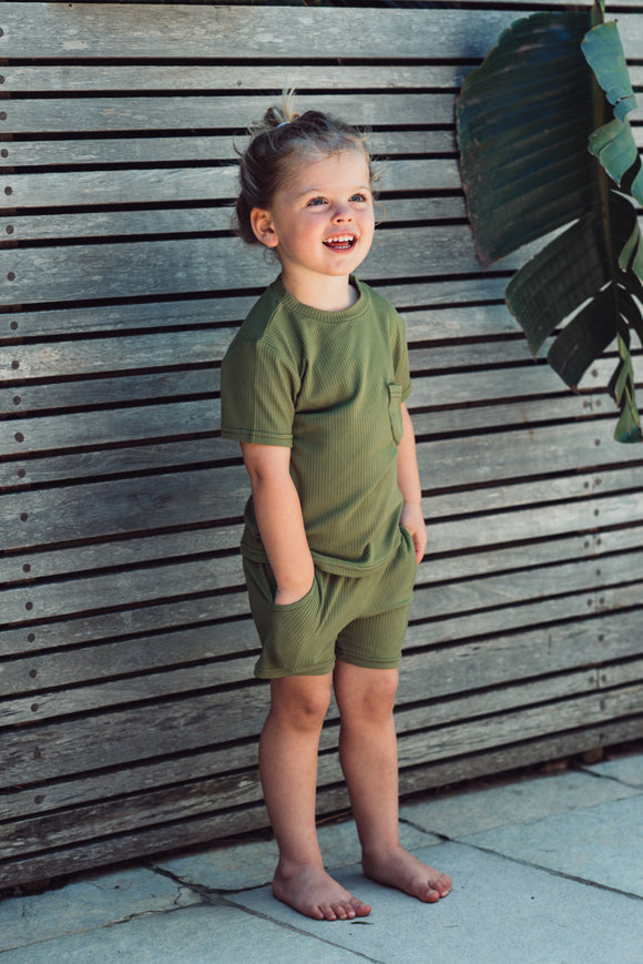 LOUNGEWEAR SHORT SET - AVOCADO - Flynn Jaxon