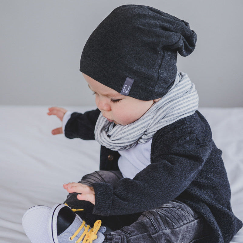 SLOUCHY BEANIE - CHARLIE (Charcoal) - Flynn Jaxon