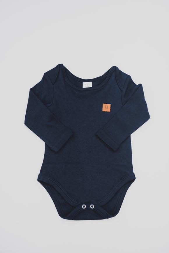 BABY VEST - NAVY LONG SLEEVE - Flynn Jaxon