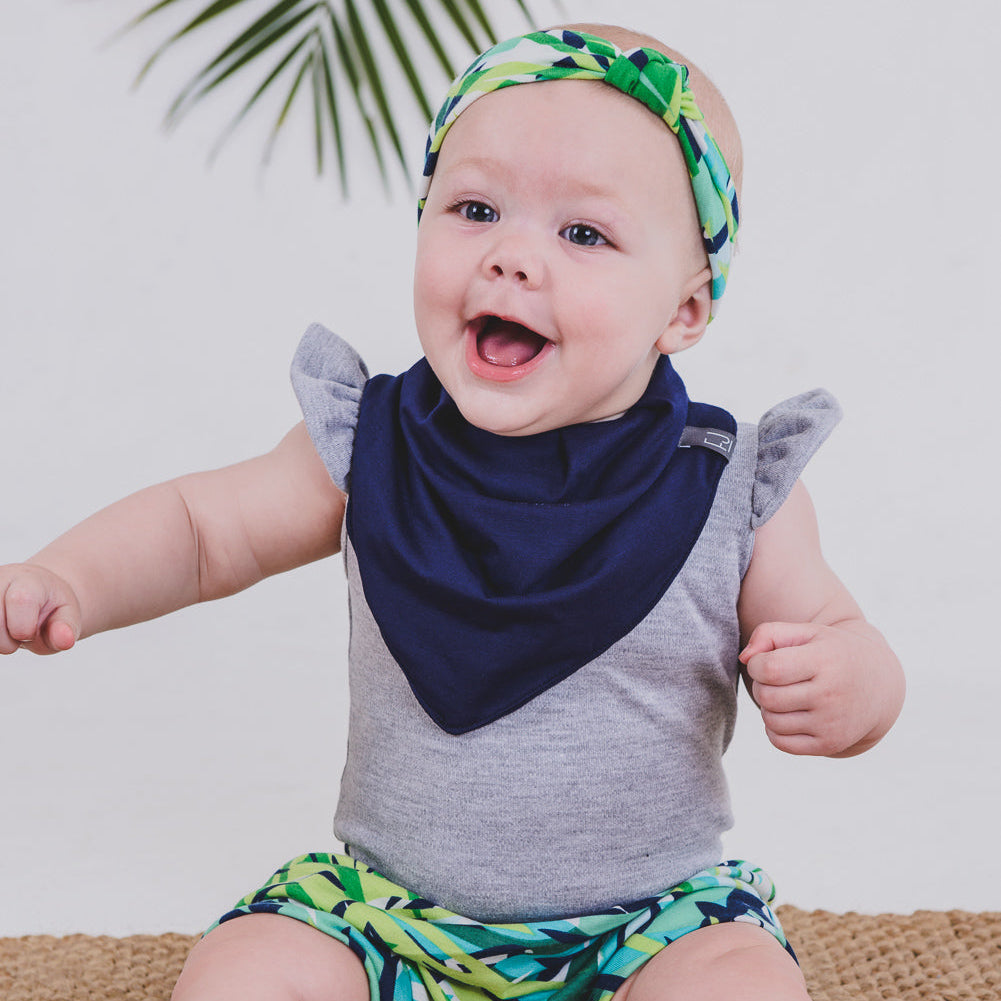 HEADBAND - JUNGLE (Navy+Turquoise Print) - Flynn Jaxon