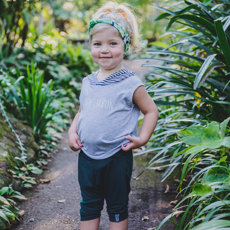 HEADBAND - JUNGLE (Navy+Turquoise Print) - Flynn Jaxon