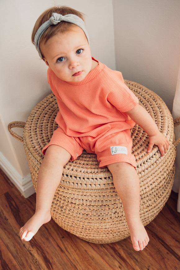BOXY ONESIE - CORAL - Flynn Jaxon