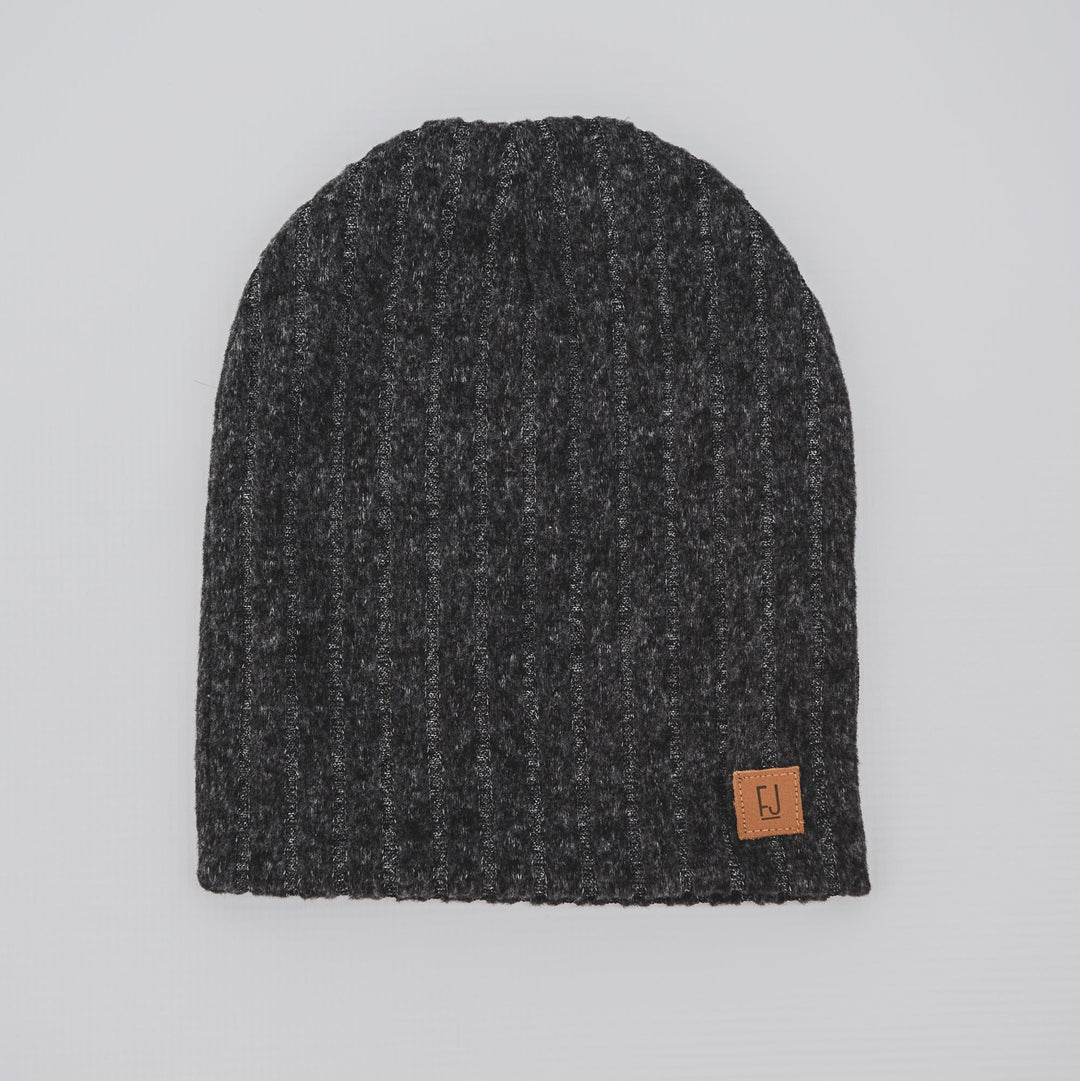 SLOUCHY BEANIE - ARLO (Charcoal Rib) - Flynn Jaxon