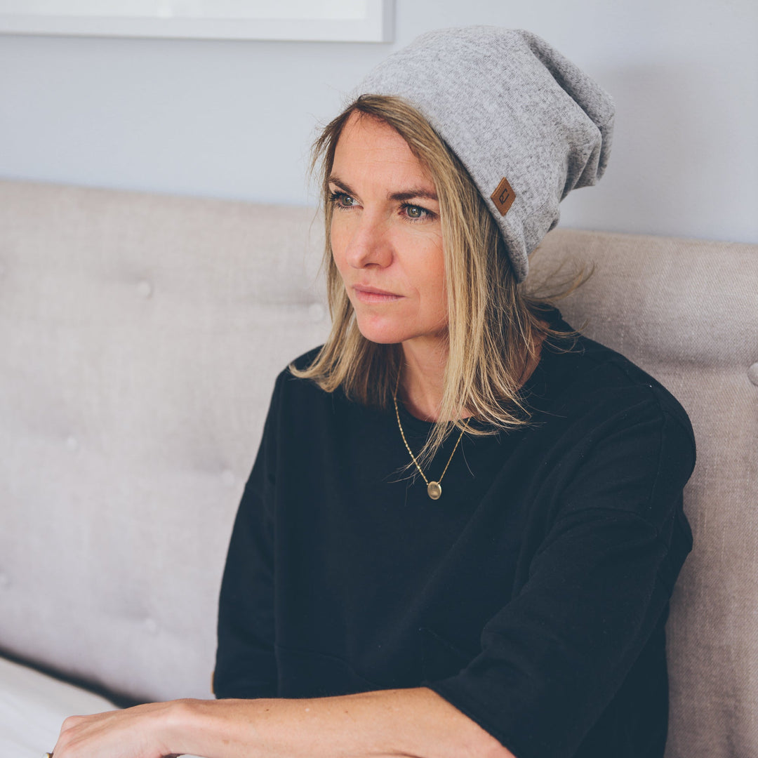 ADULT SLOUCHY BEANIE - LIGHT GREY MELANGE - Flynn Jaxon