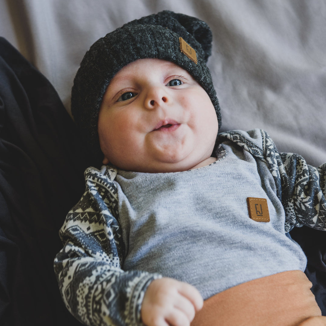 SLOUCHY BEANIE - ARLO (Charcoal Rib) - Flynn Jaxon