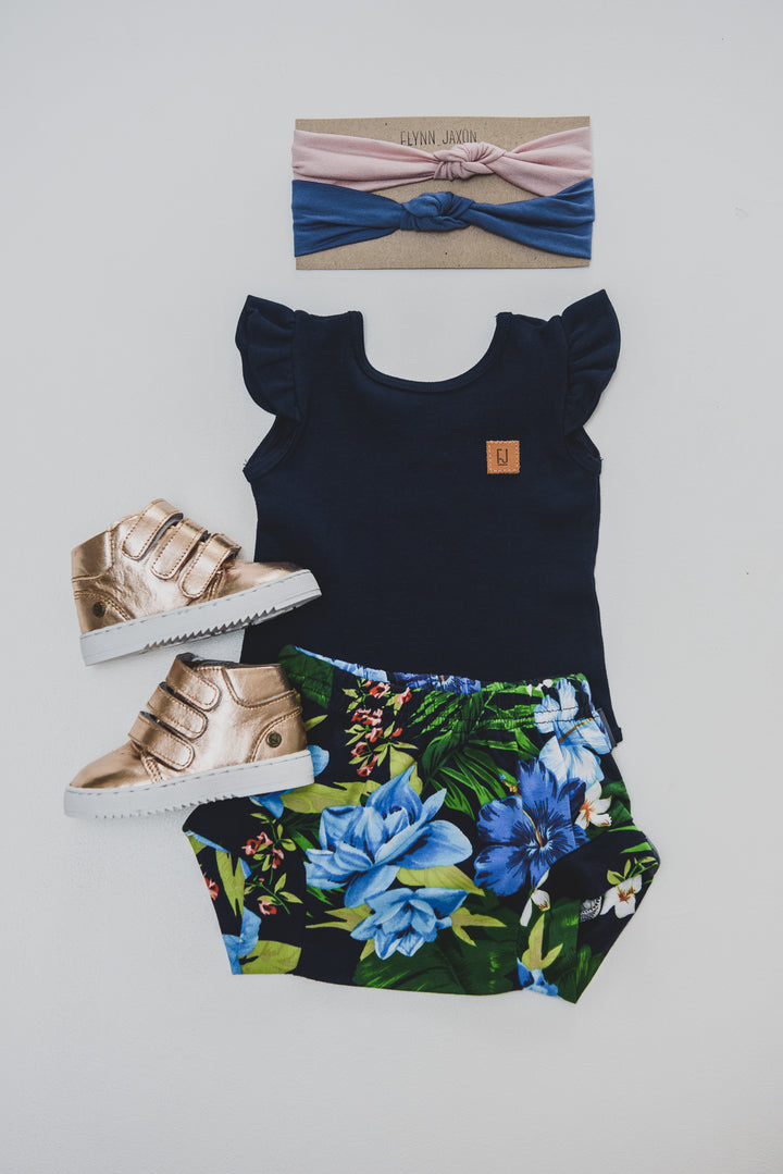 BABY VEST - NAVY FRILLED - Flynn Jaxon
