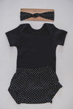 HEADBAND - RACHEL (Black+White Polka Dot) - Flynn Jaxon