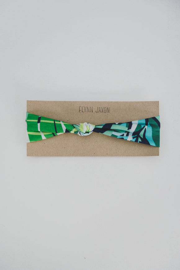 HEADBAND - JUNGLE (Navy+Turquoise Print) - Flynn Jaxon